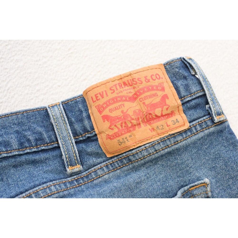 Levi's 541 Athletic Fit Stretch Denim Blue Work Jeans Mens Sz 42 x 34